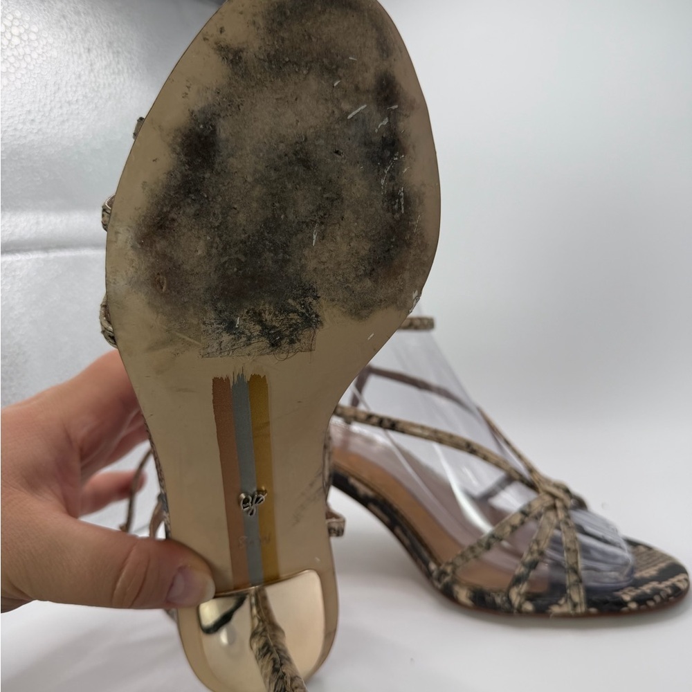 Sam Edelman strappy Snakeskin-Print Heels in beige - Picture 7 of 7